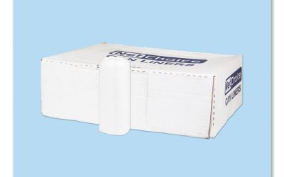 High-Density Commercial Can Liners, 45 gal, 12 mic, 40″ x 48″, Clear, 25 Bags/Roll, 10 Interleaved Rolls/Carton