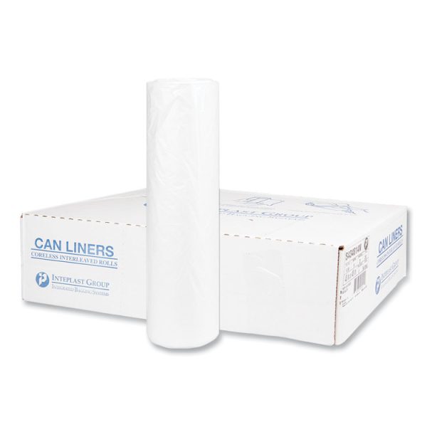 High-Density Commercial Can Liners, 60 gal, 14 mic, 43" x 48", Natural, 25 Bags/Roll, 8 Interleaved Rolls/Carton - Image 2