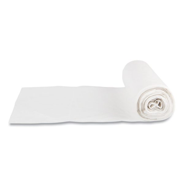 Low-Density Commercial Can Liners, Coreless Perforated Roll, 10 gal, 0.35mil, 24" x 24", Clear, 50 Bags/Roll, 20 Rolls/Carton - Image 3