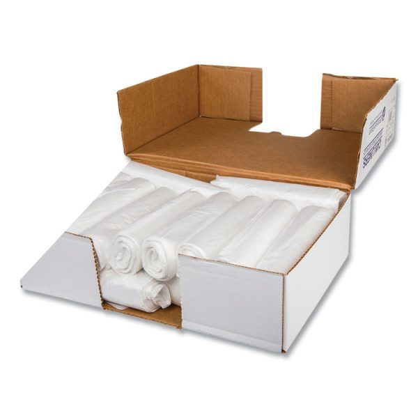 Low-Density Commercial Can Liners, Coreless Interleaved Roll, 16 gal, 0.5mil, 24" x 32", White, 50 Bags/Roll, 10 Rolls/Carton - Image 2