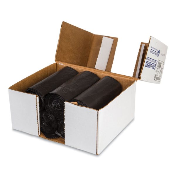 Low-Density Commercial Can Liners, Coreless Interleaved Roll, 30 gal, 0.9 mil, 30" x 36", Black, 25 Bags/Roll, 8 Rolls/Carton - Image 4