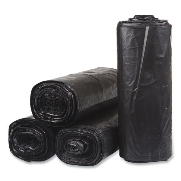 Recycled Low-Density Commercial Can Liners, Coreless Interleaved Roll, 60 gal, 1.5 mil, 38" x 58", Black, 20/Roll, 5 Rolls/CT - Image 4