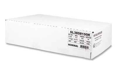 Recycled Low-Density Commercial Can Liners, Coreless Interleaved Roll, 60 gal, 1.5 mil, 38″ x 58″, Black, 20/Roll, 5 Rolls/CT