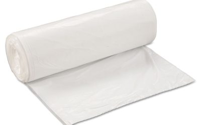 Low-Density Commercial Can Liners, Coreless Interleaved Roll, 60 gal, 0.7 mil, 38″ x 58″, White, 25 Bags/Roll, 4 Rolls/Carton
