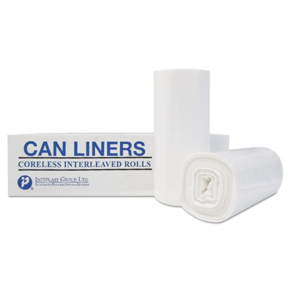 Low-Density Commercial Can Liners, Coreless Interleaved Roll, 60 gal, 0.7 mil, 38" x 58", White, 25 Bags/Roll, 4 Rolls/Carton - Image 3
