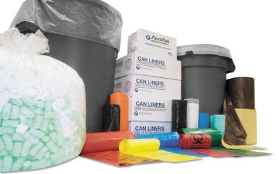 Low-Density Commercial Can Liners, Coreless Interleaved Roll, 60 gal, 0.8 mil, 38″ x 58″, White, 20 Bags/Roll, 5 Rolls/Carton