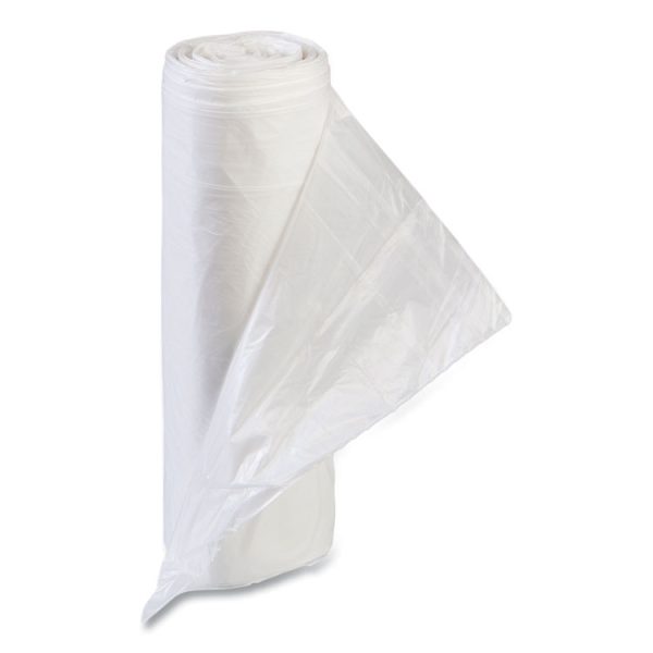 Low-Density Commercial Can Liners, Coreless Interleaved Roll, 60 gal, 1.15mil, 38" x 58", Clear, 20 Bags/Roll, 5 Rolls/Carton - Image 2