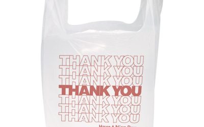 Thank You Handled T-Shirt Bag, 0.167 bbl, 12.5 microns, 11.5″ x 21″, White, 900/Carton