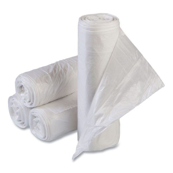 High-Density Commercial Can Liners Value Pack, 33 gal, 10 mic, 33" x 39", Clear, 25 Bags/Roll, 20 Interleaved Rolls/Carton
