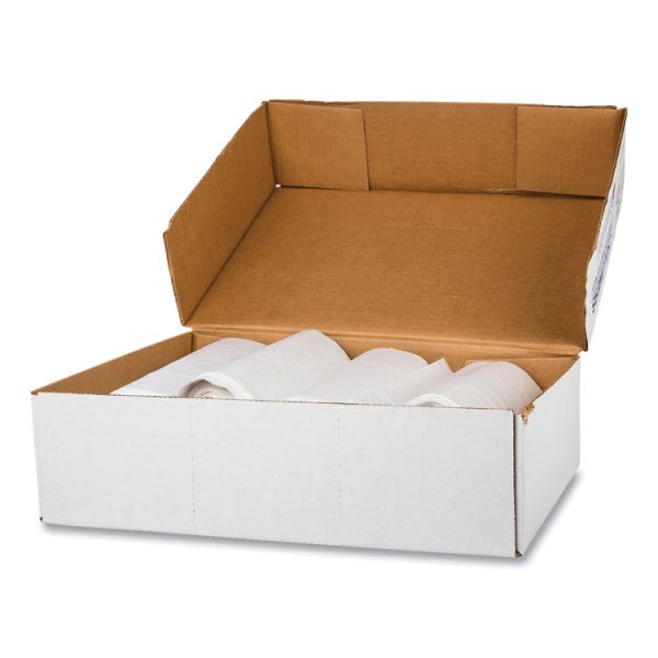 High-Density Commercial Can Liners Value Pack, 60 gal, 12 mic, 38" x 58", Clear, 25 Bags/Roll, 8 Interleaved Rolls/Carton - Image 5