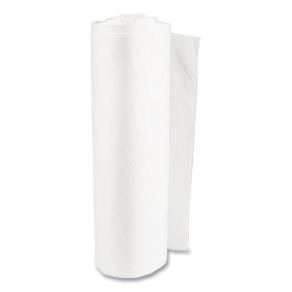 High-Density Commercial Can Liners Value Pack, 60 gal, 14 mic, 38" x 58", Clear, 25 Bags/Roll, 8 Interleaved Rolls/Carton - Image 3