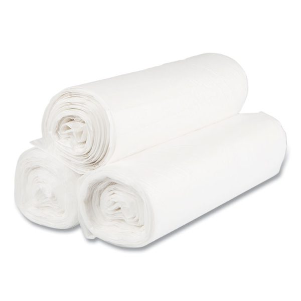 High-Density Commercial Can Liners Value Pack, 60 gal, 14 mic, 38" x 58", Clear, 25 Bags/Roll, 8 Interleaved Rolls/Carton - Image 4