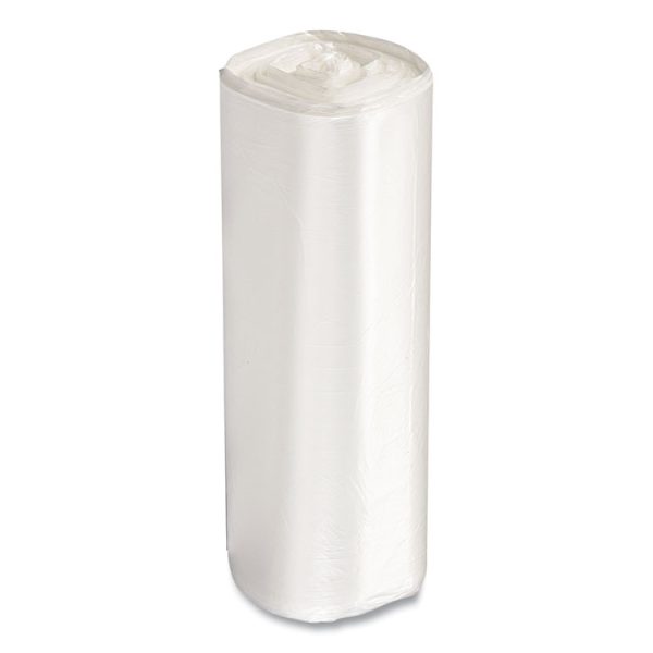 High-Density Commercial Can Liners Value Pack, 60 gal, 19 mic, 38" x 58", Clear, 25 Bags/Roll, 6 Interleaved Rolls/Carton - Image 4