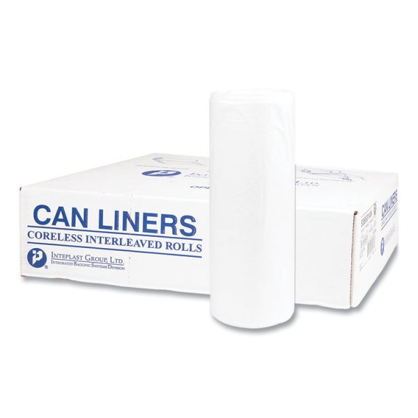 High-Density Commercial Can Liners Value Pack, 60 gal, 19 mic, 38" x 58", Clear, 25 Bags/Roll, 6 Interleaved Rolls/Carton - Image 3