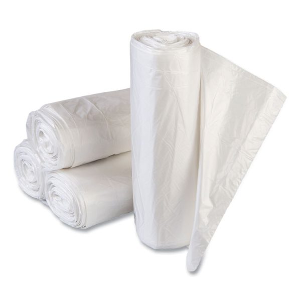 High-Density Commercial Can Liners Value Pack, 60 gal, 14 mic, 43" x 46", Clear, 25 Bags/Roll, 8 Interleaved Rolls/Carton