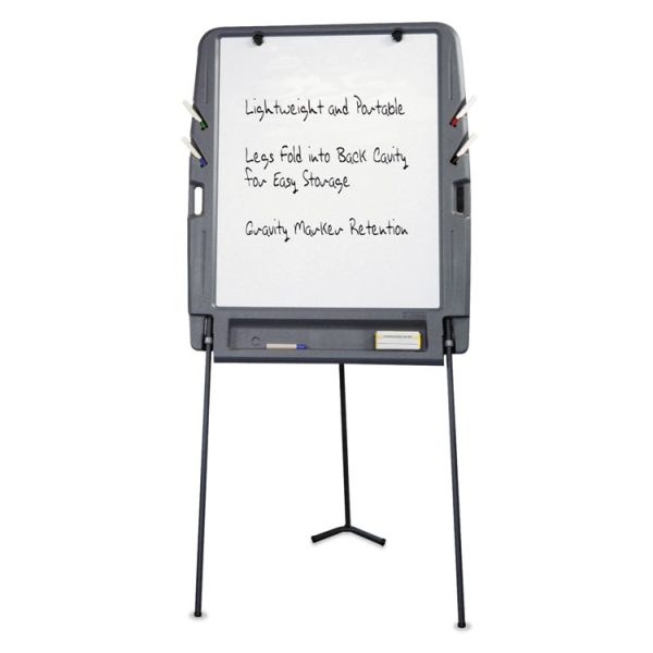 Ingenuity Portable Flipchart Easel with Dry Erase Surface, 35 x 30, 73" Tall Easel, Charcoal Polyethylene Frame - Image 2