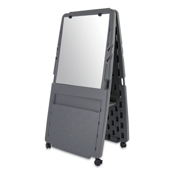 Ingenuity Presentation Flipchart Easel with Dry Erase Surface, 33 x 28, 73" Tall Easel, Charcoal Polyethylene Frame - Image 3