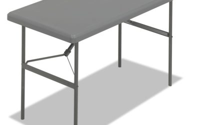 IndestrucTable Classic Folding Table, Rectangular, 48″ x 24″ x 29″, Charcoal