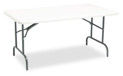 IndestrucTable Industrial Folding Table, Rectangular, 60″ x 30″ x 29″, Platinum