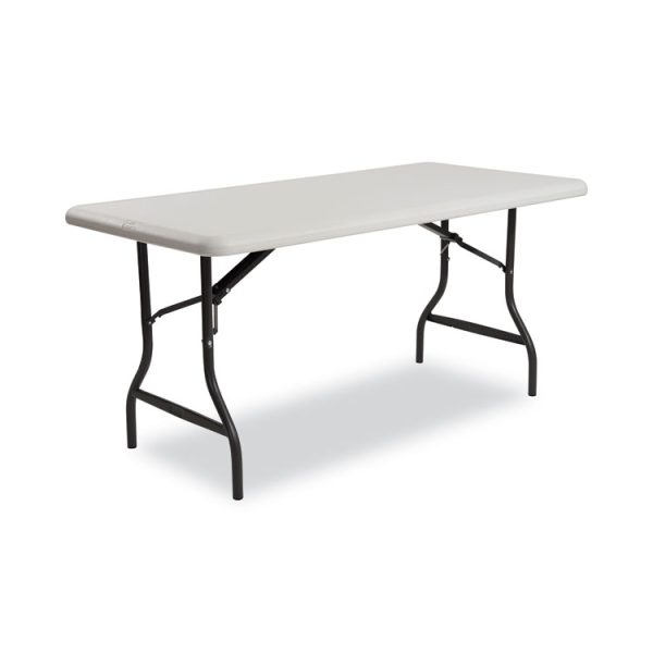 IndestrucTable Industrial Folding Table, Rectangular, 96" x 30" x 29", Platinum - Image 2