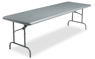 IndestrucTable Industrial Folding Table, Rectangular, 96″ x 30″ x 29″, Charcoal
