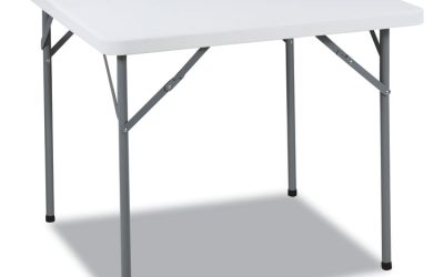 IndestrucTable Classic Folding Table, Square, 34″ x 34″ x 29″, Platinum Granite