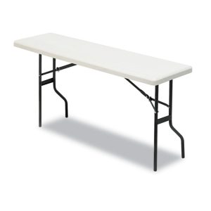 IndestrucTable Classic Folding Table, Rectangular, 60" x 18" x 29", Platinum