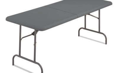 IndestrucTable Classic Bi-Folding Table, Rectangular, 60″ x 30″ x 29″, Charcoal