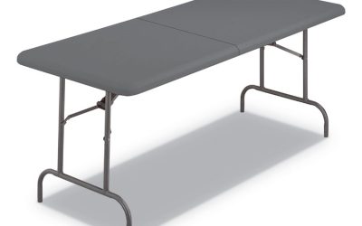 IndestrucTable Classic Bi-Folding Table, Rectangular, 30″ x 72″ x 29″, Charcoal