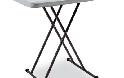 IndestrucTable Classic Personal Folding Table, 30″ x 20″ x 25″ to 28″, Charcoal