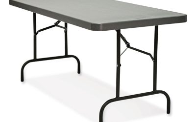 IndestrucTable Commercial Folding Table, Rectangular, 60″ x 30″ x 29″, Charcoal Top, Charcoal Base/Legs