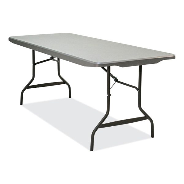IndestrucTable Commercial Folding Table, Rectangular, 72" x 30" x 29", Charcoal Top, Charcoal Base/Legs - Image 2