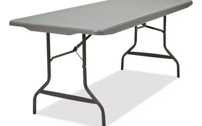 IndestrucTable Commercial Folding Table, Rectangular, 72″ x 30″ x 29″, Charcoal Top, Charcoal Base/Legs