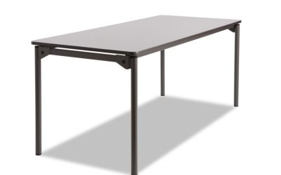 Maxx Legroom Wood Folding Table, Rectangular, 72″ x 30″ x 29.5″, Gray/Charcoal