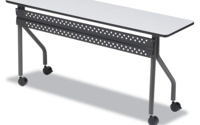 OfficeWorks Mobile Training Table, Rectangular, 72″ x 18″ x 29″, Gray/Charcoal