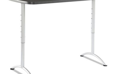 ARC Adjustable-Height Table, Rectangular, 60″ x 30″ x 30″ to 42″, Graphite/Silver