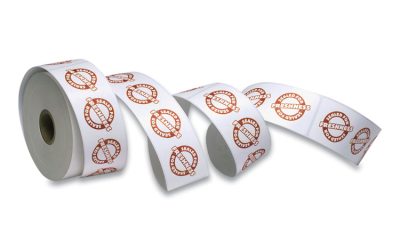 Tamper Seal Label, 1.88 X 6, Red/white, 500/roll, 4 Rolls/carton