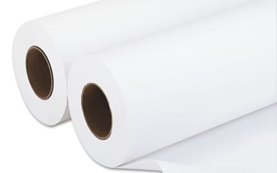 Amerigo Wide-Format Paper, 3″ Core, 20 lb Bond Weight, 18″ x 500 ft, Smooth White, 2/Pack