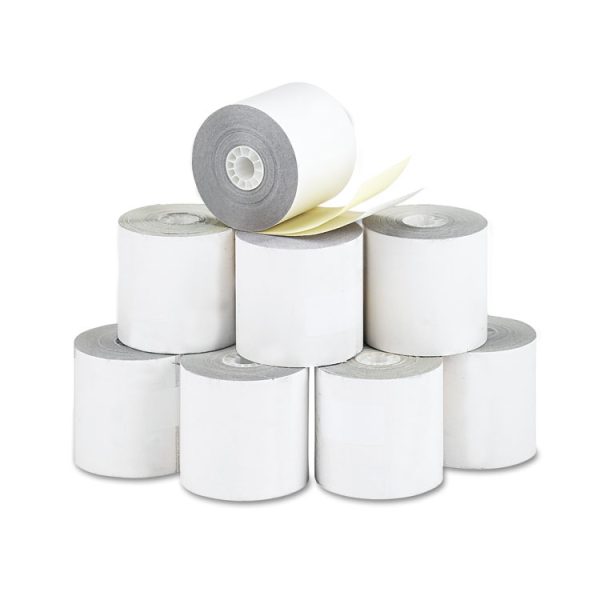 Impact Printing Carbonless Paper Rolls, 2.25" X 70 Ft, White/canary, 10/pack - Image 2