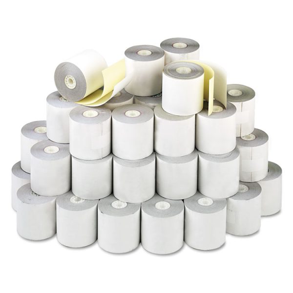 Impact Printing Carbonless Paper Rolls, 2.25" X 70 Ft, White/canary, 50/carton - Image 3