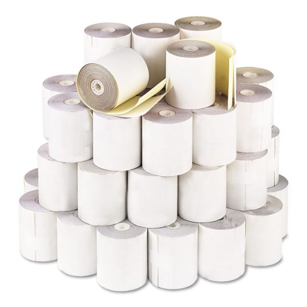 Impact Printing Carbonless Paper Rolls, 0.69" Core, 3.25" X 80 Ft, White/canary, 60/carton - Image 2