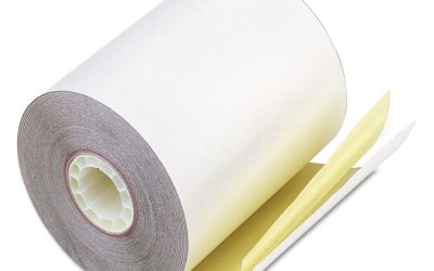 Impact Printing Carbonless Paper Rolls, 0.69″ Core, 3.25″ X 80 Ft, White/canary, 60/carton