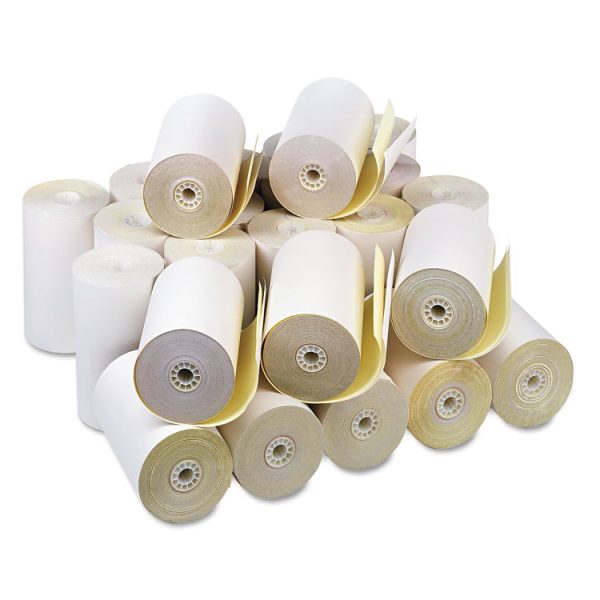 Impact Printing Carbonless Paper Rolls, 4.5" X 90 Ft, White/canary, 24/carton - Image 2