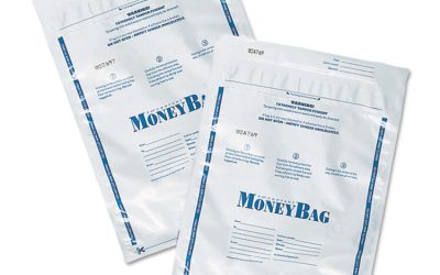 Tamper-Evident Deposit Bag, Plastic, 9 X 12, White, 100/pack