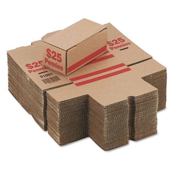 Corrugated Cardboard Coin Storage With Denomination Printed On Side, 8.5 X 4.38 X 3.63, Red - Image 2