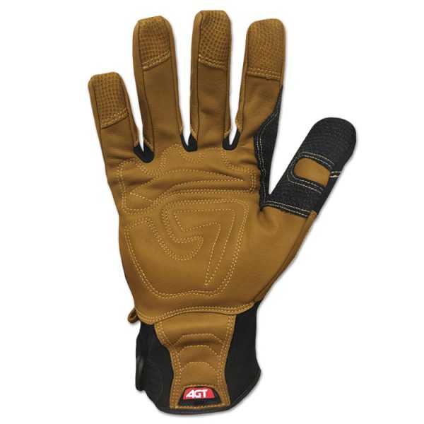 Ranchworx Leather Gloves, Black/tan, Medium - Image 2