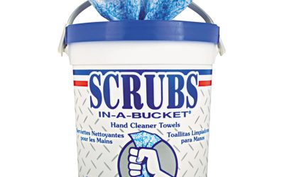 Hand Cleaner Towels, 1-Ply, 10 x 12, Citrus, Blue/White, 72/Bucket, 6 Buckets/Carton