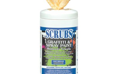 Graffiti and Paint Remover Towels, Citrus, 10 x 12, Neutral Scent, Orange on White, 30/Canister, 6 Canisters/Carton