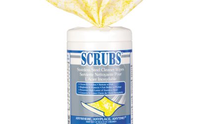 Stainless Steel Cleaner Towels, 1-Ply, 9.75 x 10.5, Lemon Scent, 30/Canister, 6 Canisters/Carton