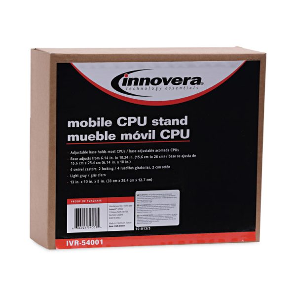 Mobile Cpu Stand, 8.75w X 10d X 5h, Light Gray - Image 4